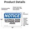 Signmission Electrical Room Telephone Room Inside, 14 in W x Rectangle, Vinyl Decal OS-2PACK-NS-D-1014-L-11692 - alternate 5